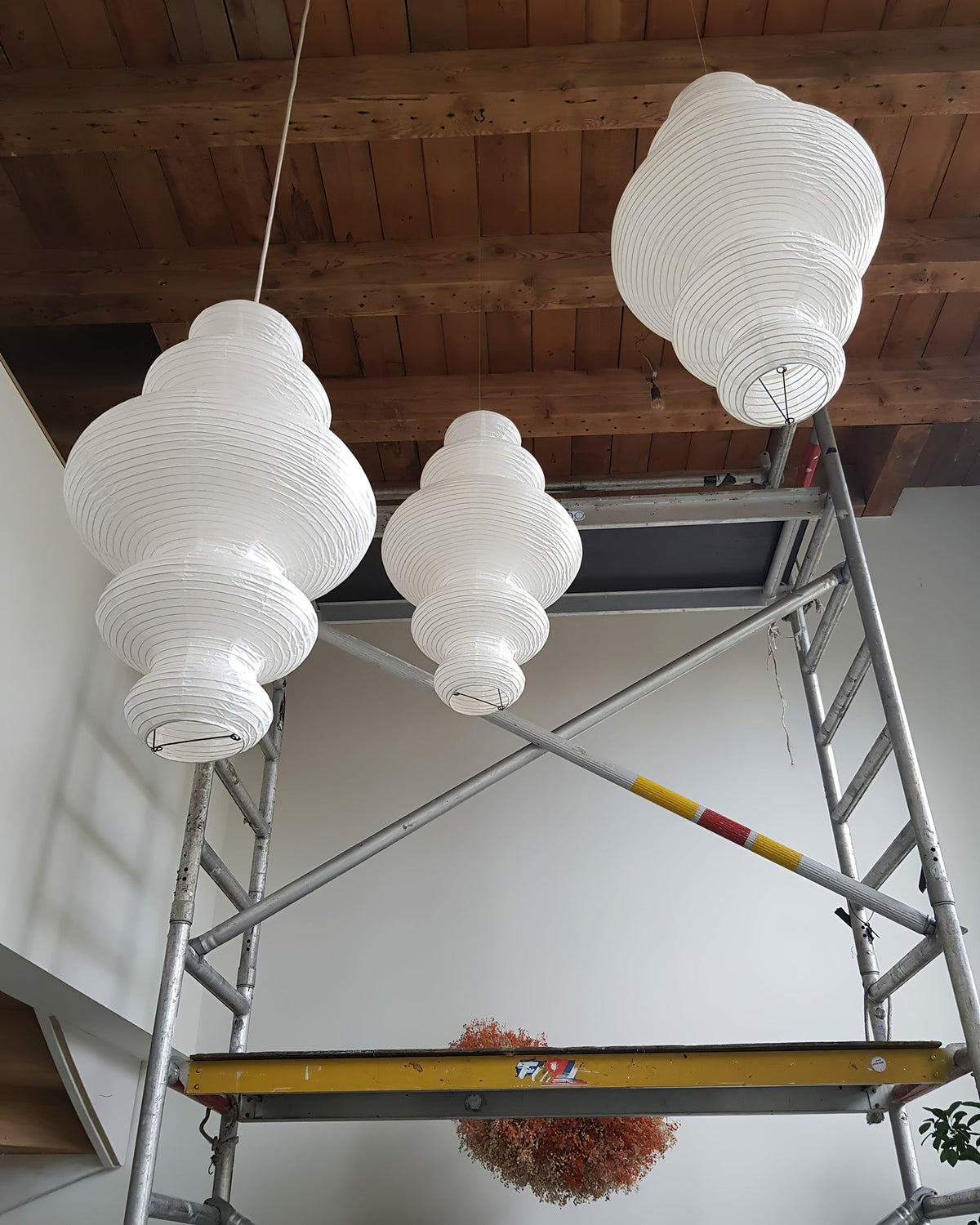 Overhead Suspension Lamp 18.5×32 White Handmade Paper Shade for Dining Table Kitchen Island Contemporary Asian Inspired Ceiling Fixture Adju | Thomler