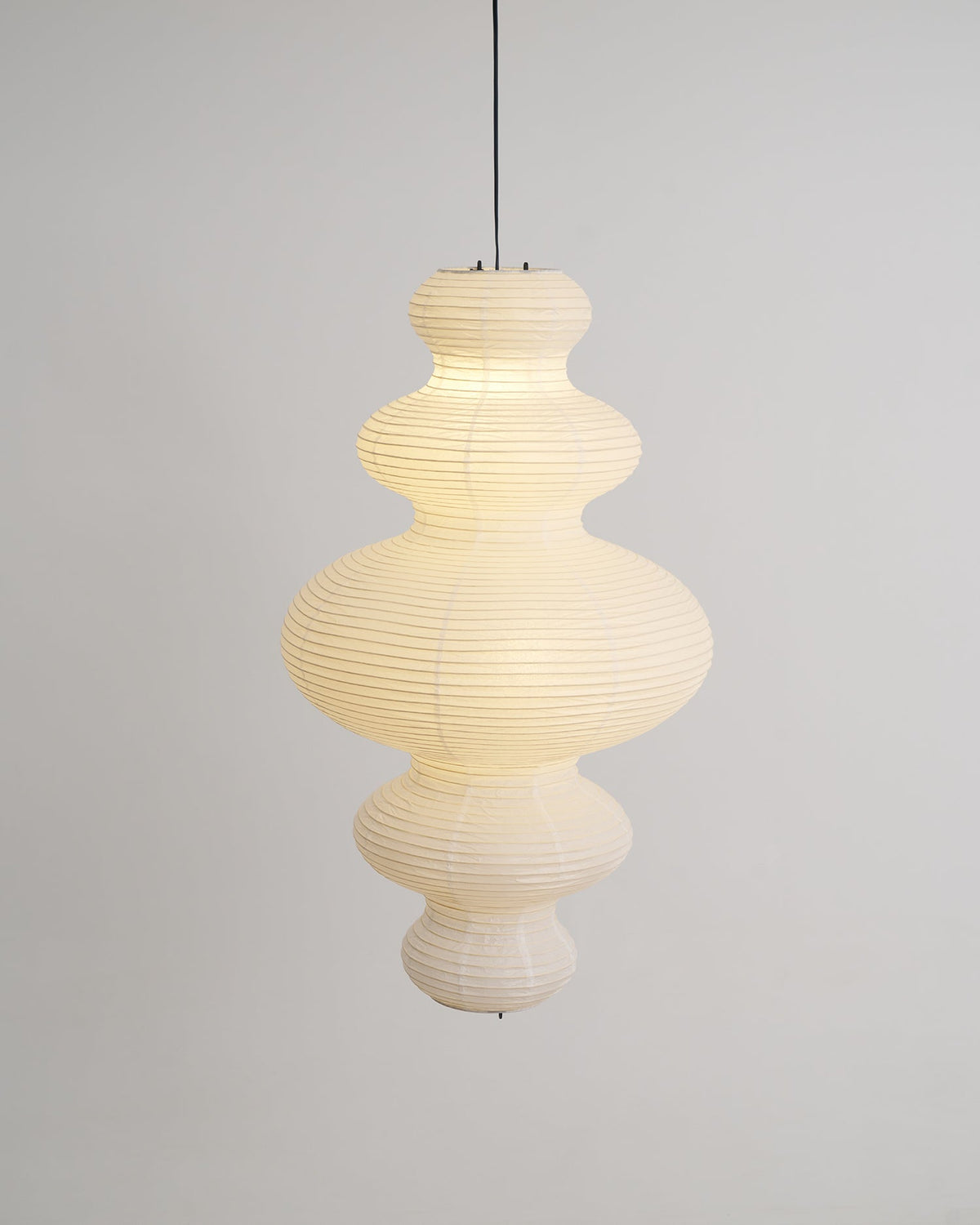 Overhead Suspension Lamp 18.5×32 White Handmade Paper Shade for Dining Table Kitchen Island Contemporary Asian Inspired Ceiling Fixture Adju | Thomler