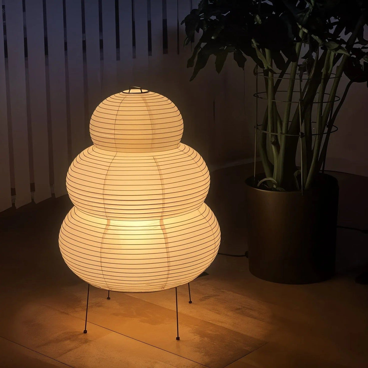 Lámpara de acento con pantalla de papel hecha a mano, 10 pulgadas de ancho, luz nocturna LED de brillo cálido para dormitorio, oficina, escritorio, rincón de lectura, estilo minimalista japonés
