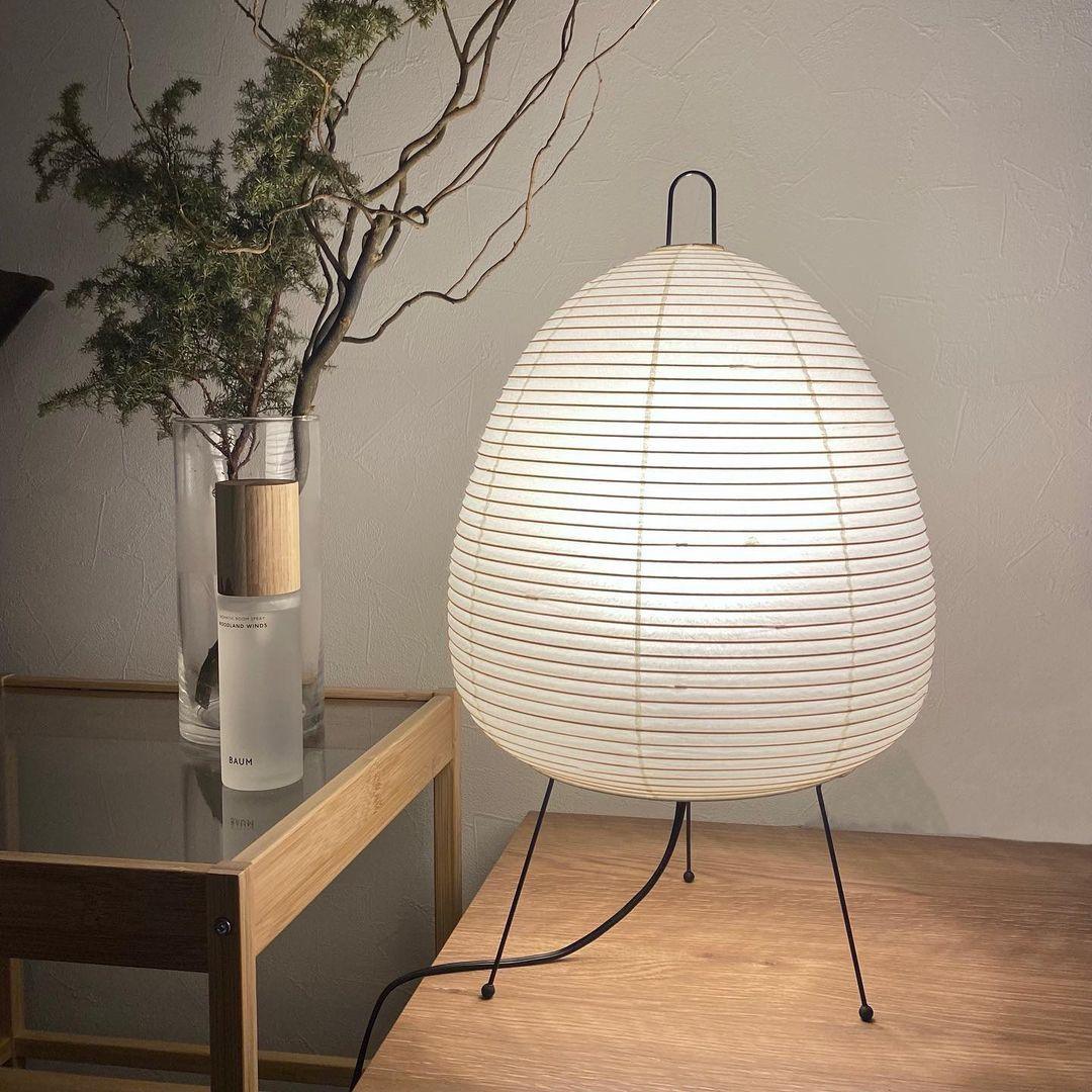 Lámpara de acento con pantalla de papel hecha a mano, 10 pulgadas de ancho, luz nocturna LED de brillo cálido para dormitorio, oficina, escritorio, rincón de lectura, estilo minimalista japonés