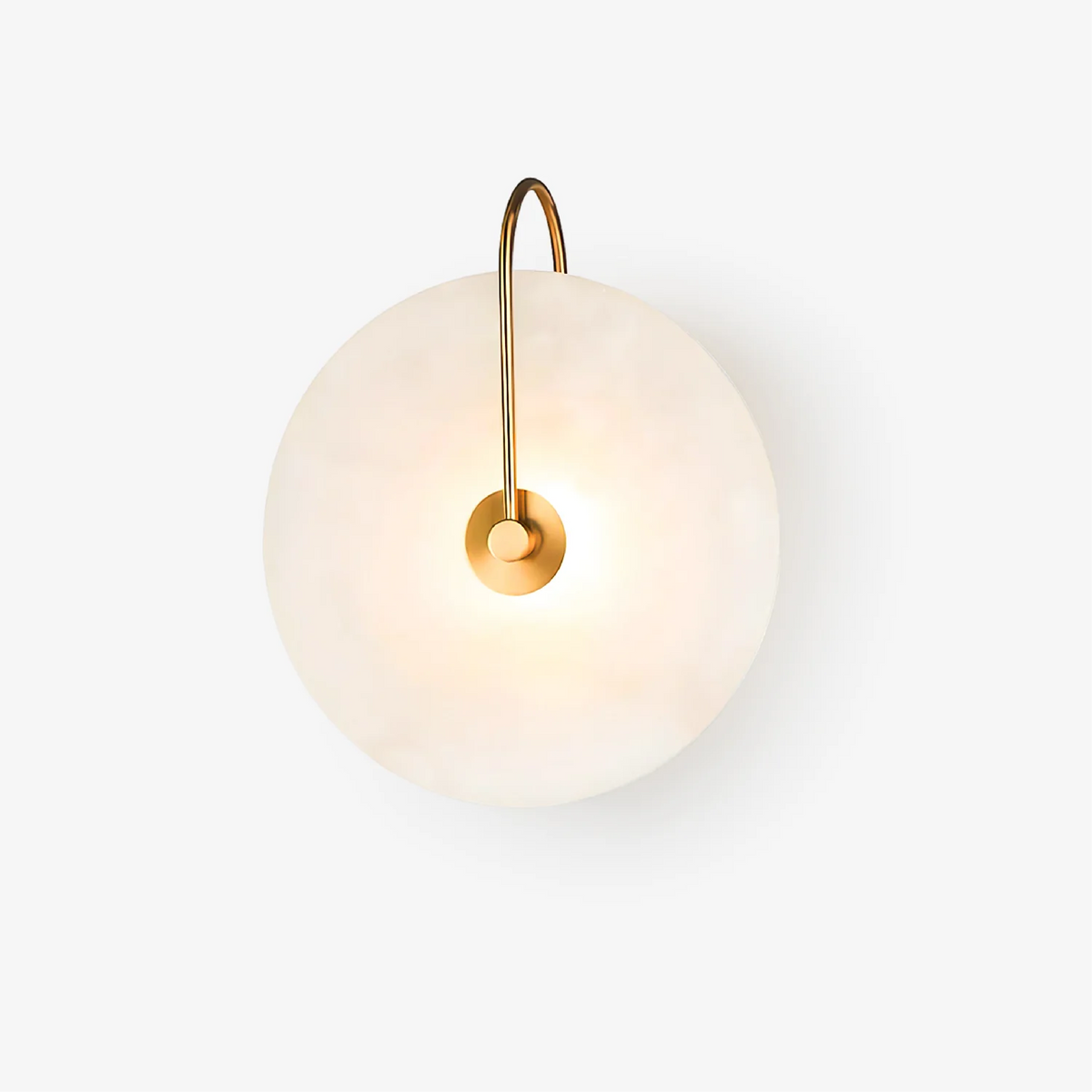 Natural Stone Sconce with Integrated LED 6-12 inch Diameter Warm White Light for Bedroom Hallway Living Room Available in Gold or Black Meta | Thomler