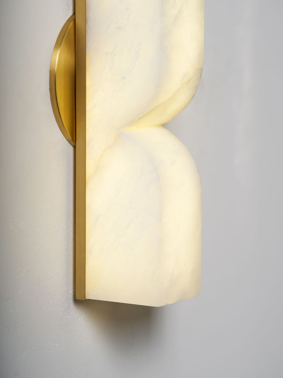 Alabaster LED Wall Light Fixture 14 inches Hardwired Gold Black Finish Adjustable Color Temperature for Bedroom Hallway Living Room Modern A | Thomler