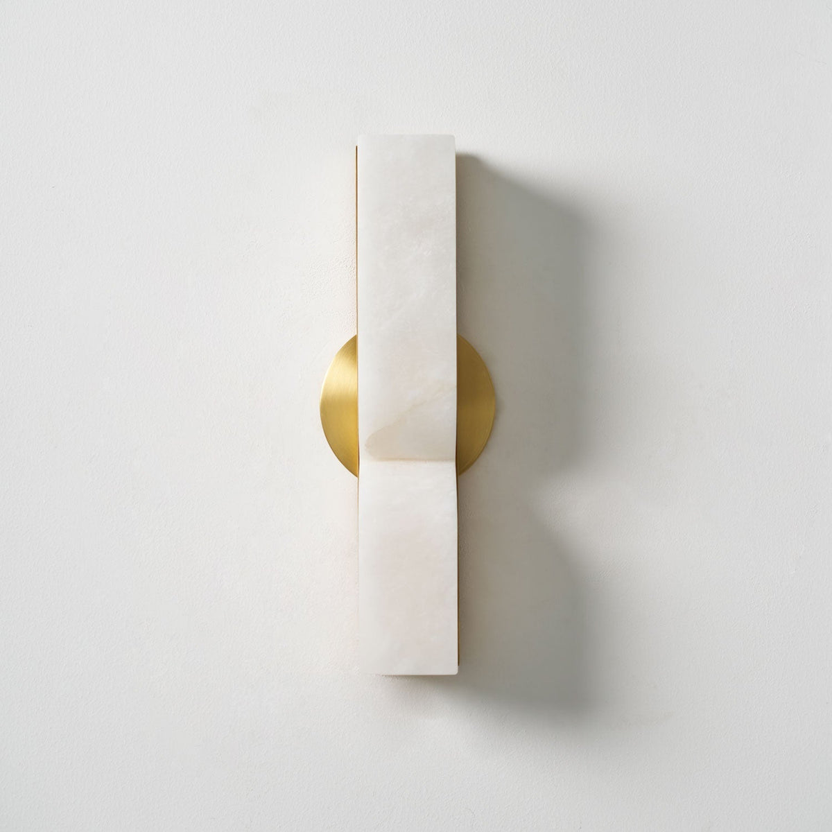 Alabaster LED Wall Light Fixture 14 inches Hardwired Gold Black Finish Adjustable Color Temperature for Bedroom Hallway Living Room Modern A | Thomler