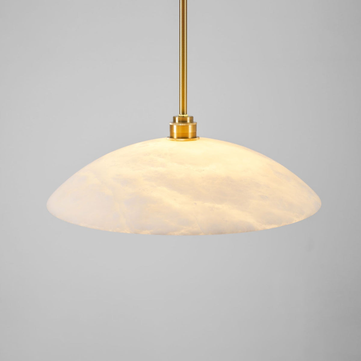 Lámpara de techo tipo globo de piedra blanca de 16 pulgadas, domo con cable ajustable para isla de cocina, comedor o sala de estar, lámpara colgante con casquillo E26 | Thomler