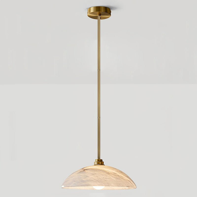 Lámpara de techo tipo globo de piedra blanca de 16 pulgadas, domo con cable ajustable para isla de cocina, comedor o sala de estar, lámpara colgante con casquillo E26 | Thomler