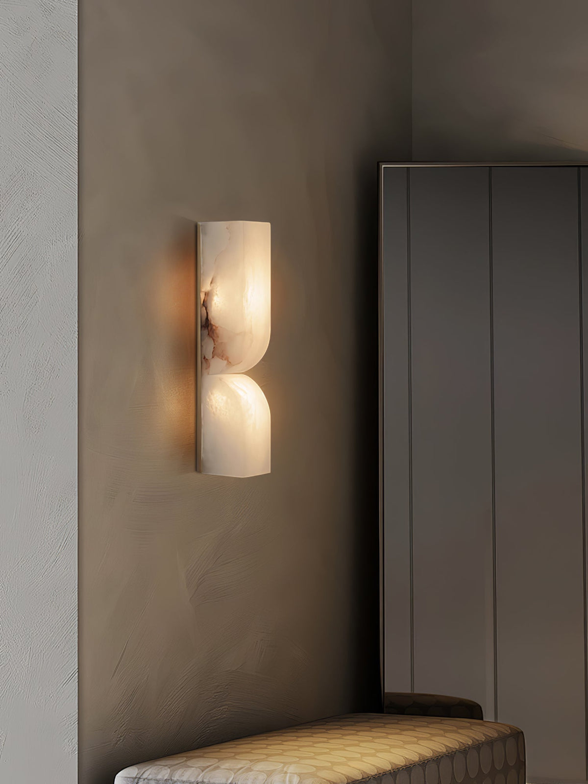 Alabaster LED Wall Light Fixture 14 inches Hardwired Gold Black Finish Adjustable Color Temperature for Bedroom Hallway Living Room Modern A | Thomler