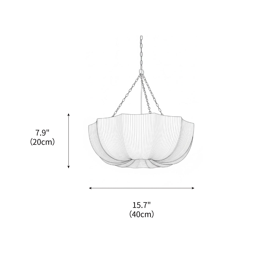 Stoffen plafondlamp met komvormige kap voor keukens en eetruimtes, 16 inch verstelbaar hangarmatuur, neutrale beige stoffen lampenkap Thr | Thomler