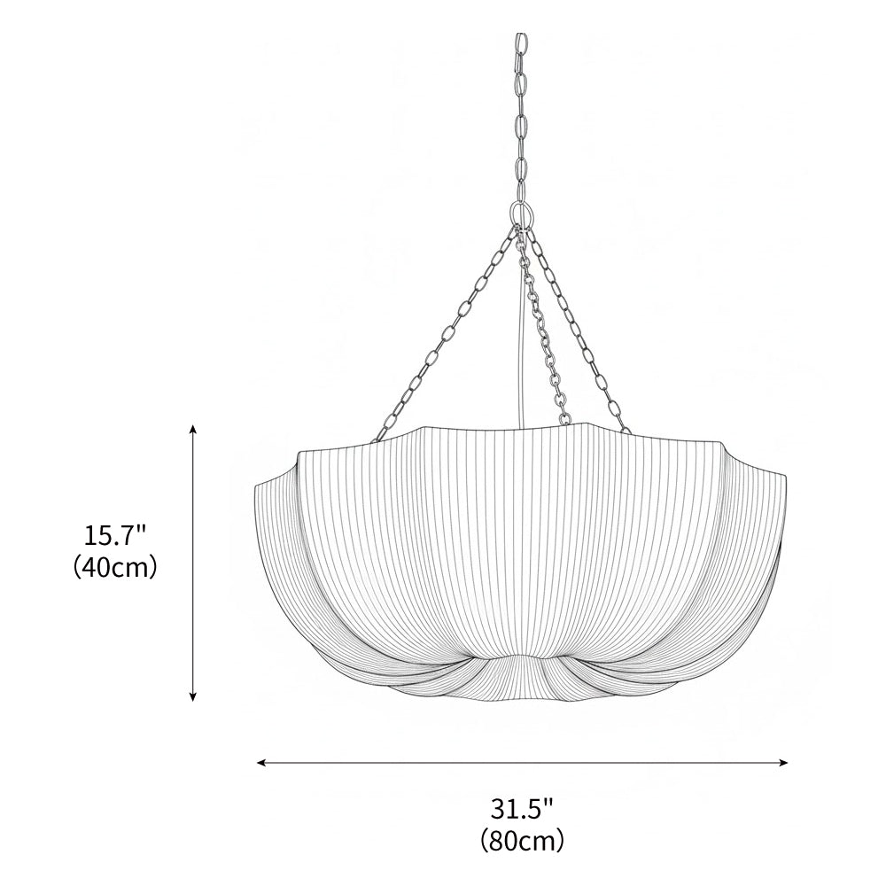 Stoffen plafondlamp met komvormige kap voor keukens en eetruimtes, 16 inch verstelbaar hangarmatuur, neutrale beige stoffen lampenkap Thr | Thomler