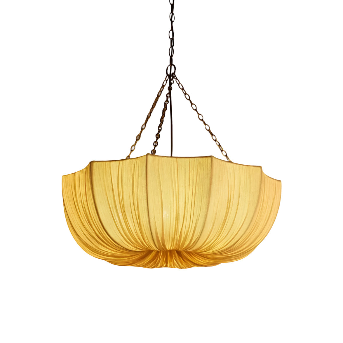 Stoffen plafondlamp met komvormige kap voor keukens en eetruimtes, 16 inch verstelbaar hangarmatuur, neutrale beige stoffen lampenkap Thr | Thomler