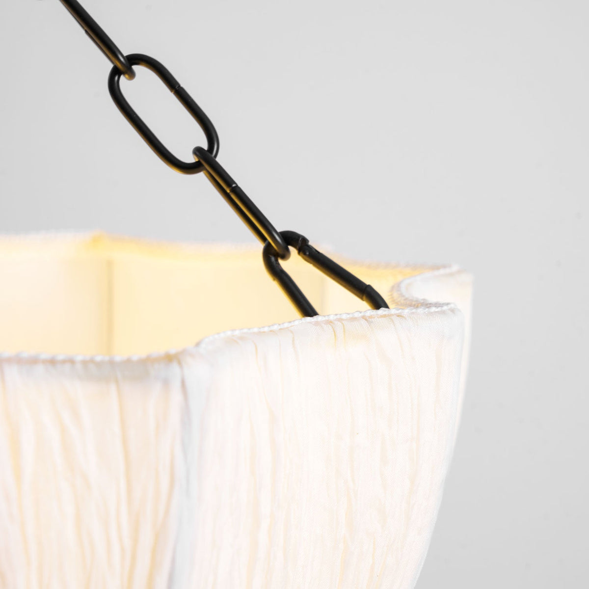 Stoffen plafondlamp met komvormige kap voor keukens en eetruimtes, 16 inch verstelbaar hangarmatuur, neutrale beige stoffen lampenkap Thr | Thomler