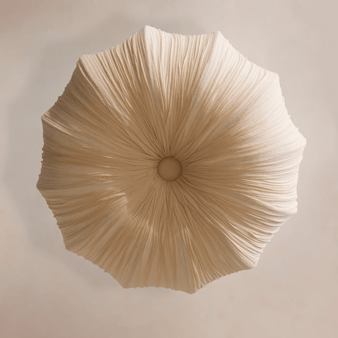 Stoffen plafondlamp met komvormige kap voor keukens en eetruimtes, 16 inch verstelbaar hangarmatuur, neutrale beige stoffen lampenkap Thr | Thomler