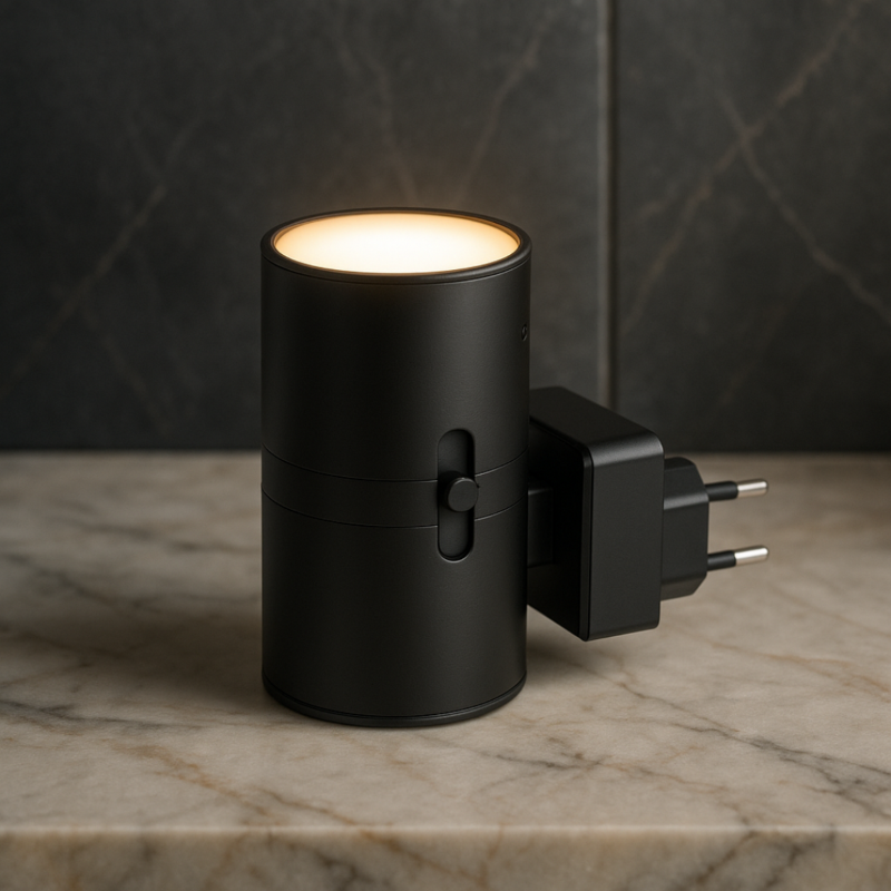 Plug-In LED Night Light with Auto Sensor 10W Dimmable Warm White for Bedroom Hallway Bathroom Stairwell Compact Wall Sconce | Thomler