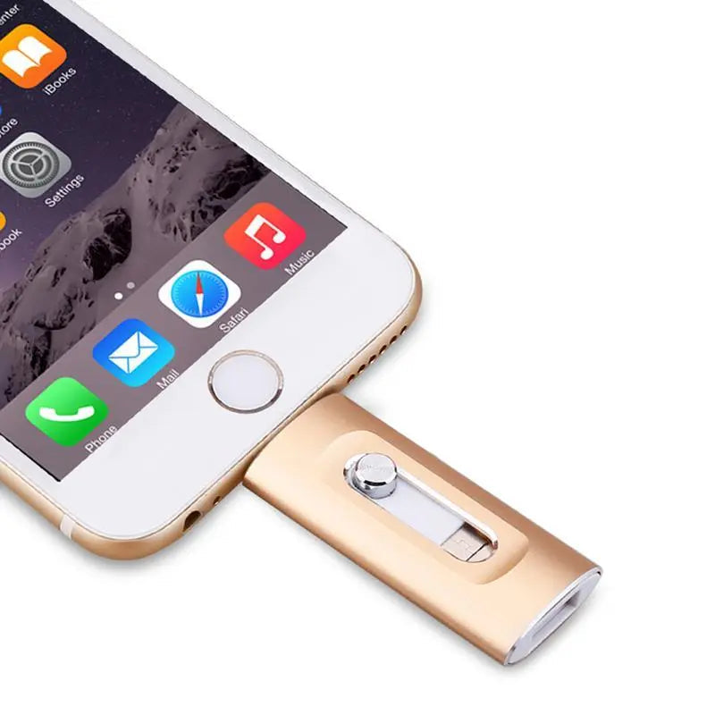 Thumb Drive 3-in-1 Connector Metal 2.6 in Portable Data Storage for iPhone Android PC Mac Laptop Tablet Photo Video Backup Keychain Memory S | Thomler