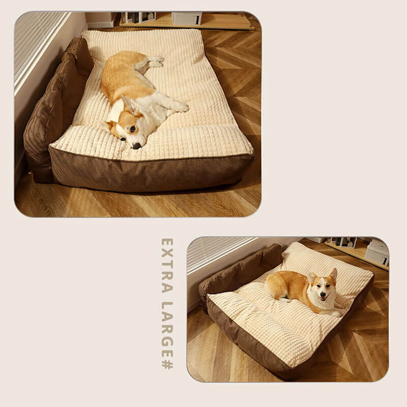 Orthopedisch honden- en kattenmand met opstaande rand – Wasbaar, antislip onderkant, comfort voor alle seizoenen
