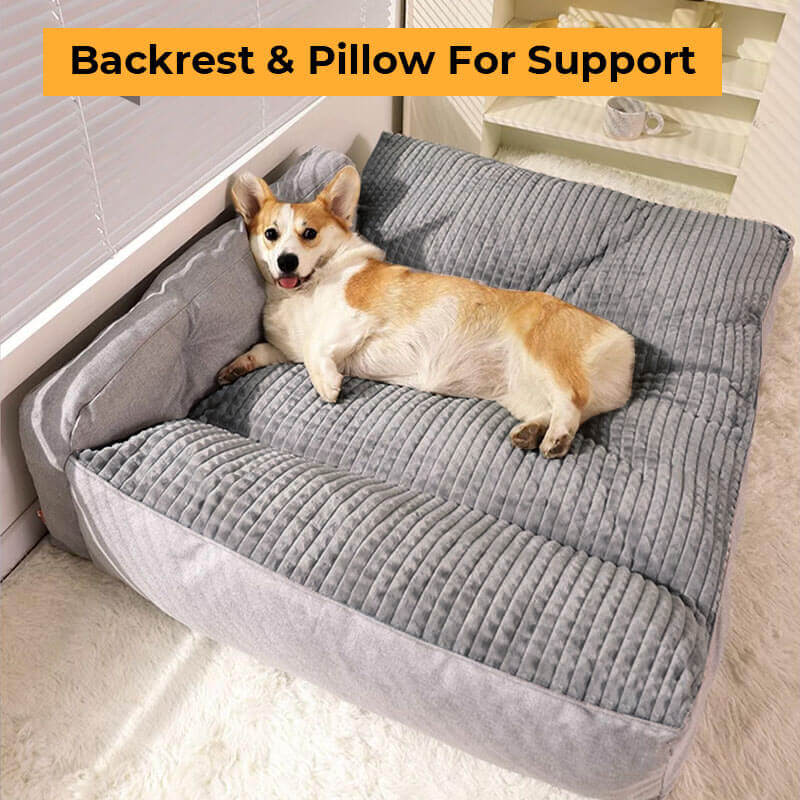 Orthopedisch honden- en kattenmand met opstaande rand – Wasbaar, antislip onderkant, comfort voor alle seizoenen