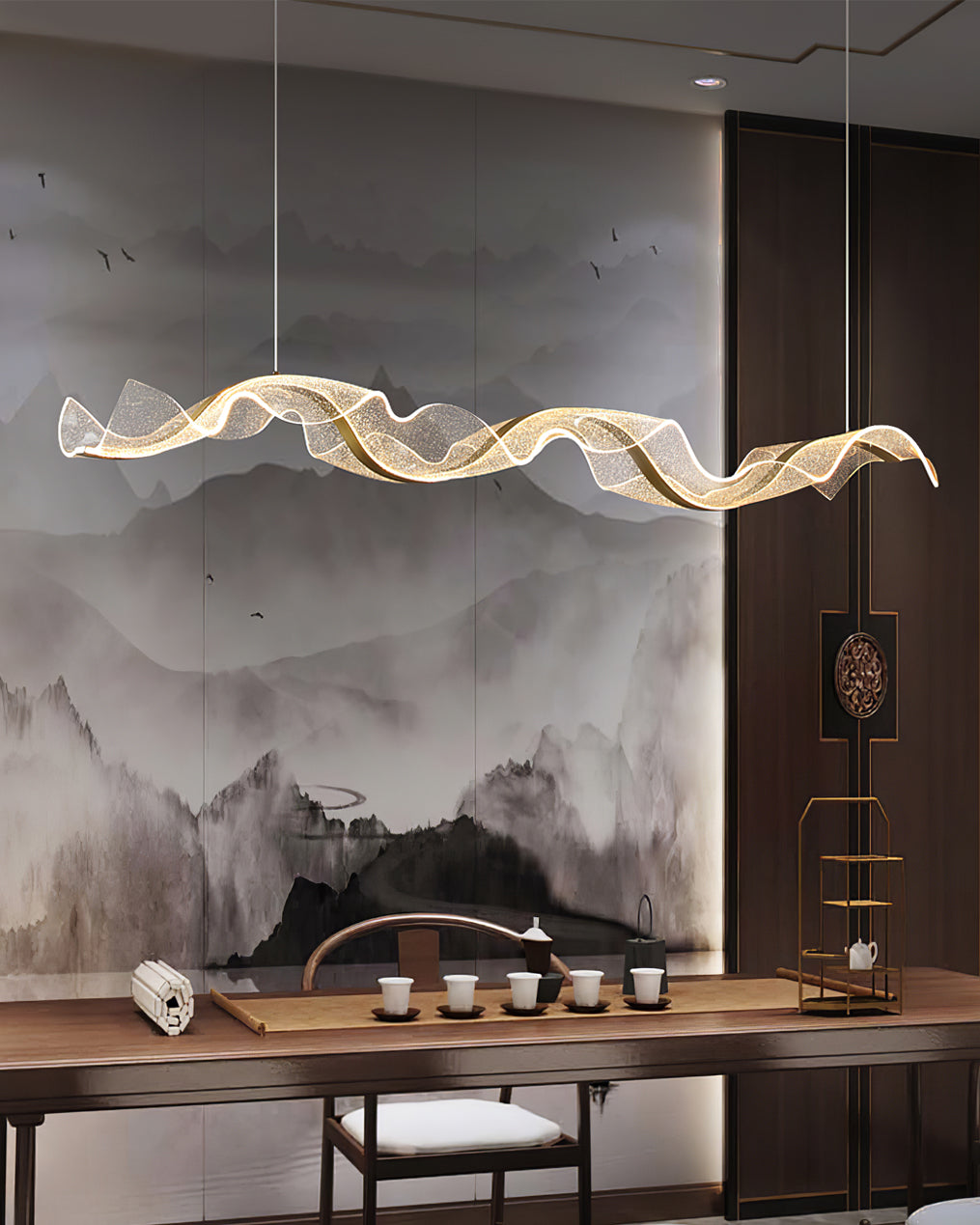 Lineaire LED-plafondlamp 100-150 cm Dimbaar Acryl Hanglamp voor Eetkamer Woonkamer Keuken Moderne Hanglamp met Afstandsbediening | Thomler