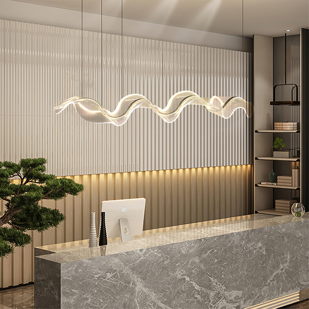 Lineaire LED-plafondlamp 100-150 cm Dimbaar Acryl Hanglamp voor Eetkamer Woonkamer Keuken Moderne Hanglamp met Afstandsbediening | Thomler