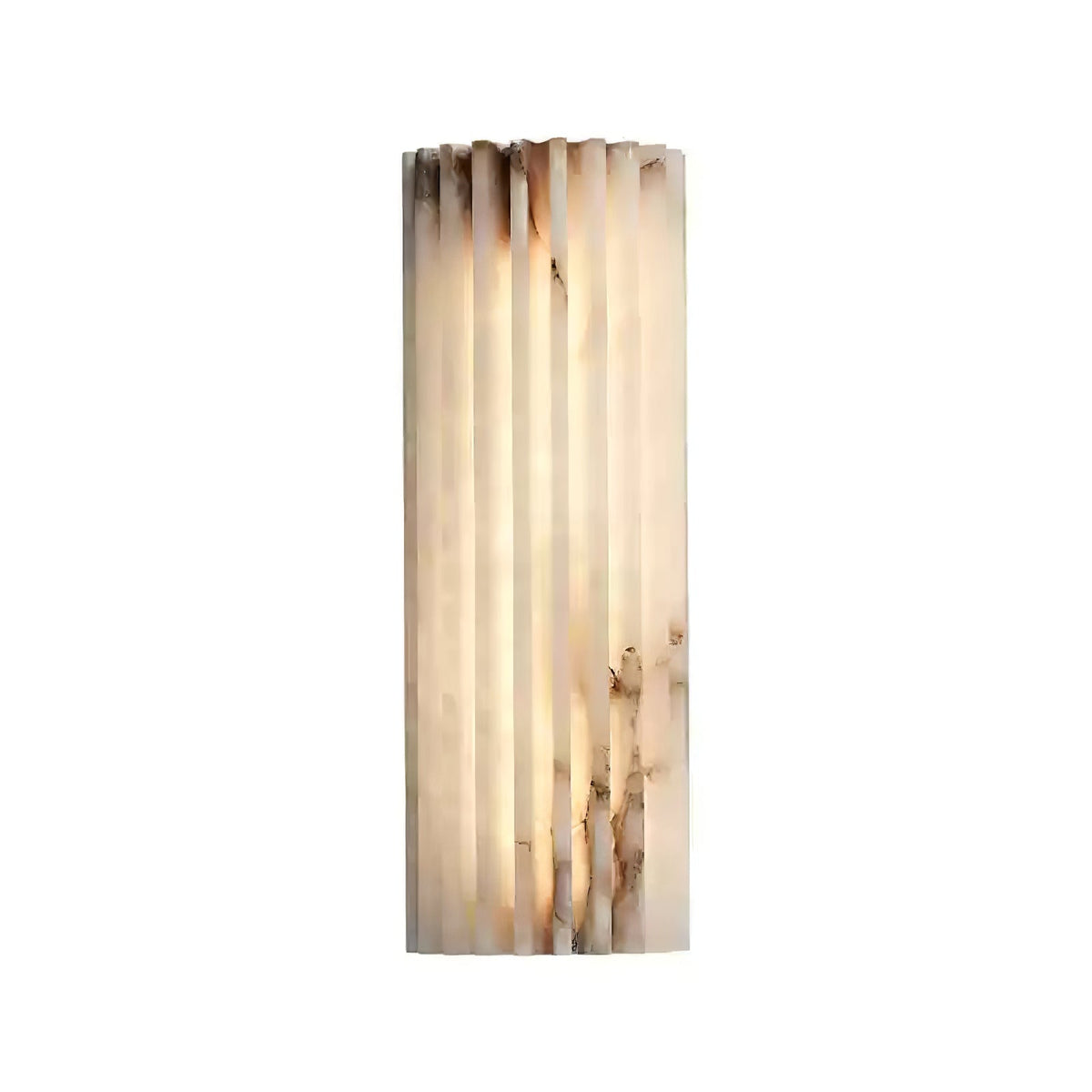 Aplique de pared de piedra natural de 12 pulgadas con LED integrado y superficie estriada, lámpara de interior para dormitorio, pasillo y sala de estar con luz ambiental cálida | Thomler