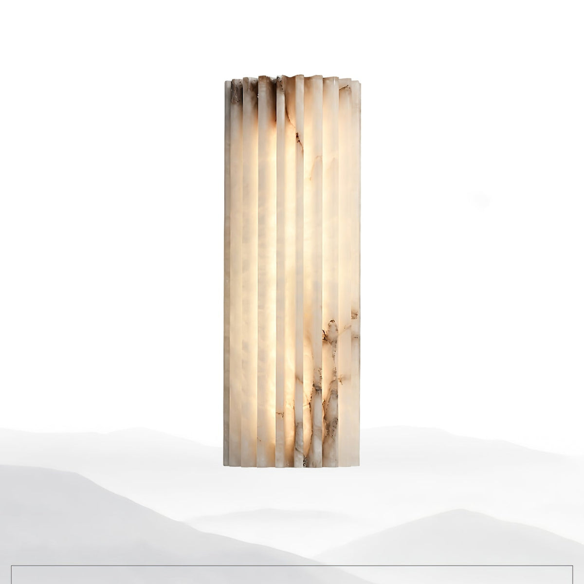Aplique de pared de piedra natural de 12 pulgadas con LED integrado y superficie estriada, lámpara de interior para dormitorio, pasillo y sala de estar con luz ambiental cálida | Thomler