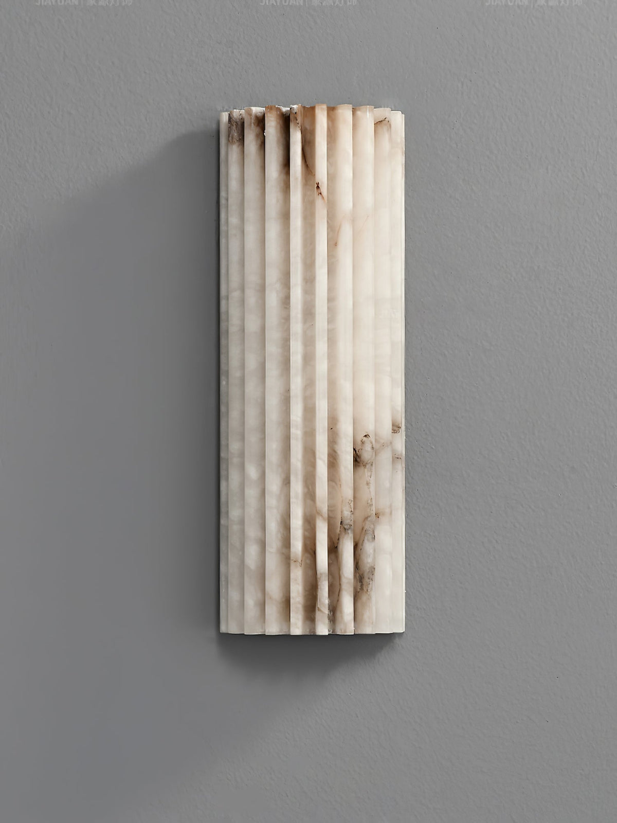 Aplique de pared de piedra natural de 12 pulgadas con LED integrado y superficie estriada, lámpara de interior para dormitorio, pasillo y sala de estar con luz ambiental cálida | Thomler
