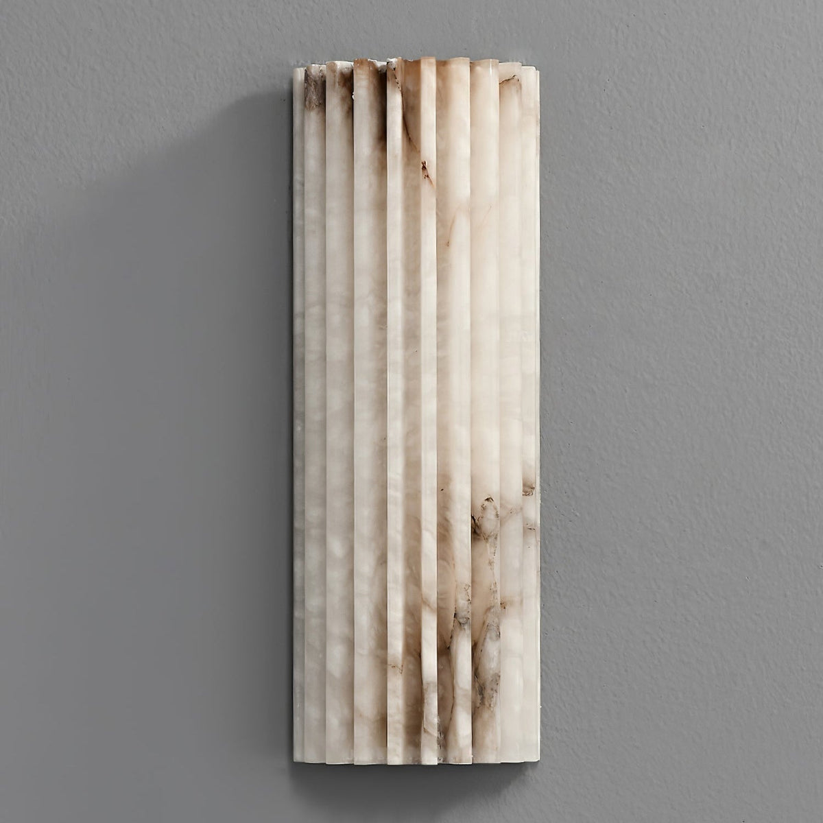 Alabaster LED Sconce 12 Inch Vertical Stone Wall Light for Vanity Hallway Bedroom Soft Glow Ambient Fixture Hardwired Modern Indoor Lighting | Thomler