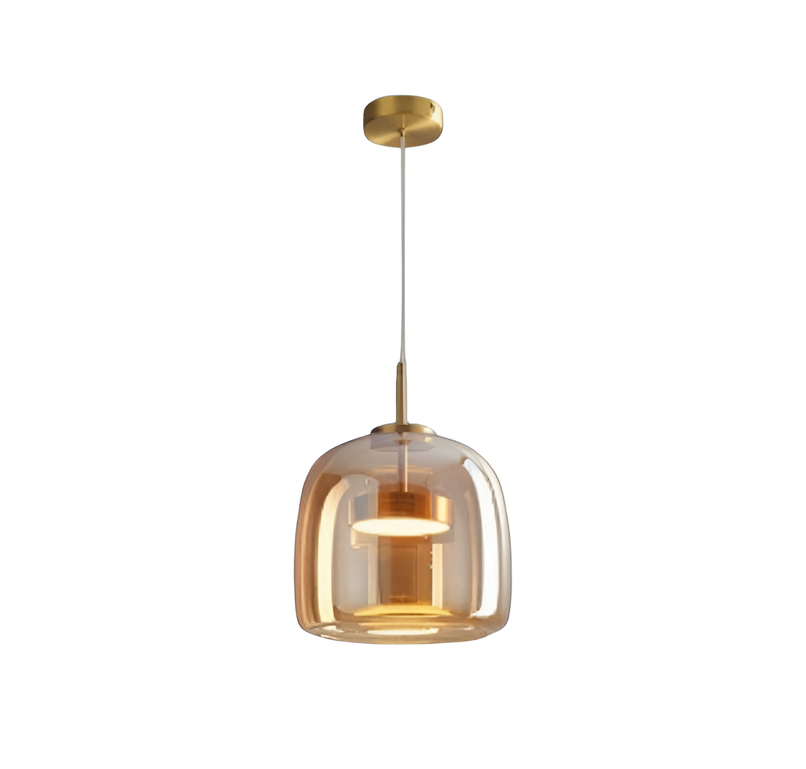 Glass Hanging Ceiling Fixture with Adjustable Cord for Dining Tables & Kitchen Islands | Color-Tunable LED Modern Farmhouse Style | Thomler