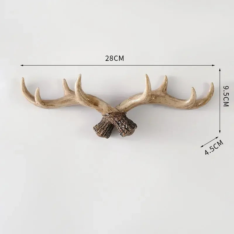 Resin Antler Hooks for Entryway Rustic Brown Black Wall-Mounted Hallway Coat Hanger Organizer for Bags Hats Scarves Home Bedroom Storage | Thomler