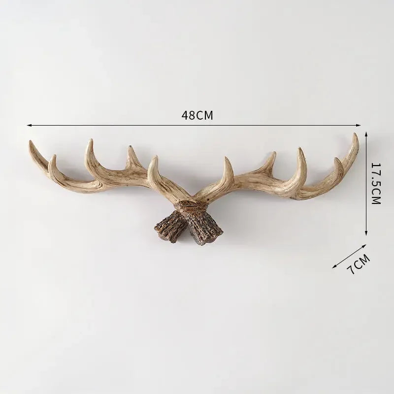 Resin Antler Hooks for Entryway Rustic Brown Black Wall-Mounted Hallway Coat Hanger Organizer for Bags Hats Scarves Home Bedroom Storage | Thomler