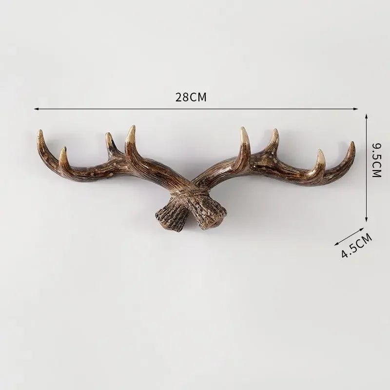 Resin Antler Hooks for Entryway Rustic Brown Black Wall-Mounted Hallway Coat Hanger Organizer for Bags Hats Scarves Home Bedroom Storage | Thomler