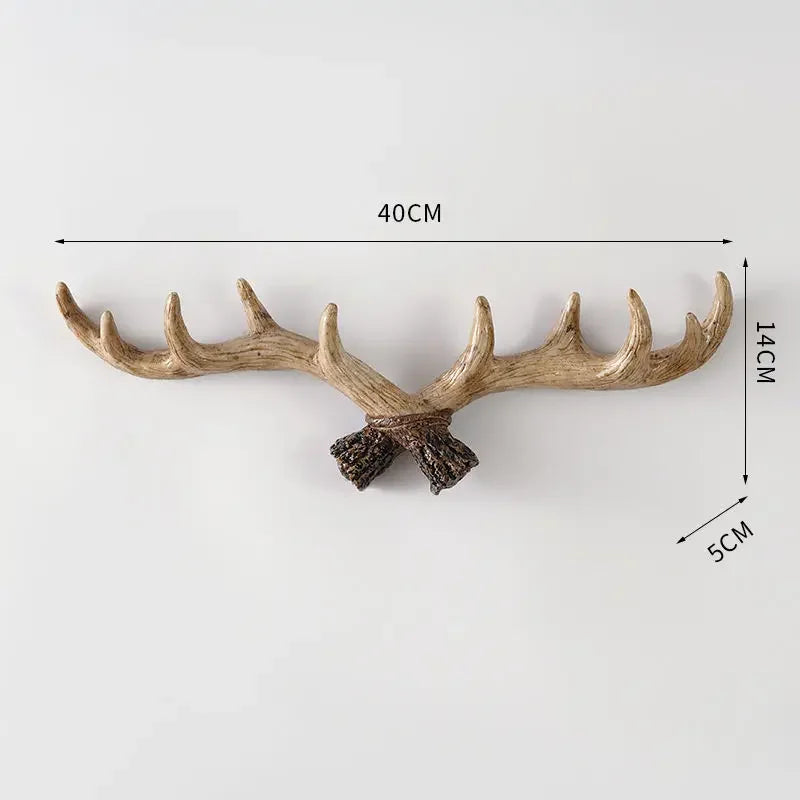 Resin Antler Hooks for Entryway Rustic Brown Black Wall-Mounted Hallway Coat Hanger Organizer for Bags Hats Scarves Home Bedroom Storage | Thomler