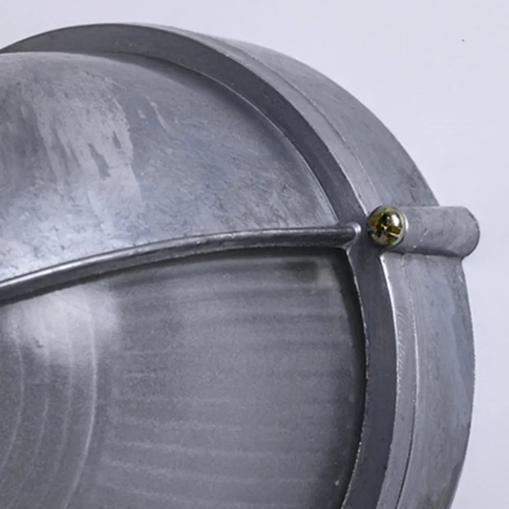 Metal Sconce with Glass Shade for Hallway Corridor Bedroom Entry 8 inch Round Oval Indoor Fixture E26 E27 Bulb Socket Retro Factory Look Hom | Thomler