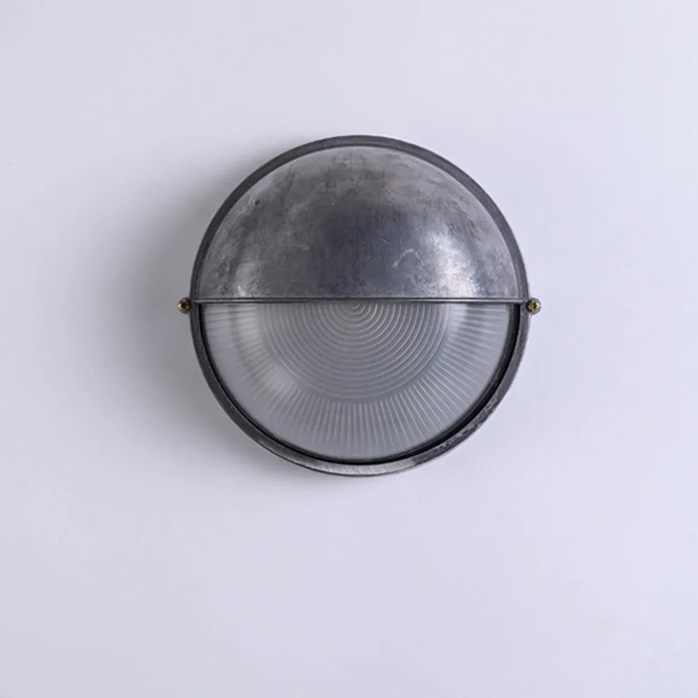 Metal Sconce with Glass Shade for Hallway Corridor Bedroom Entry 8 inch Round Oval Indoor Fixture E26 E27 Bulb Socket Retro Factory Look Hom | Thomler