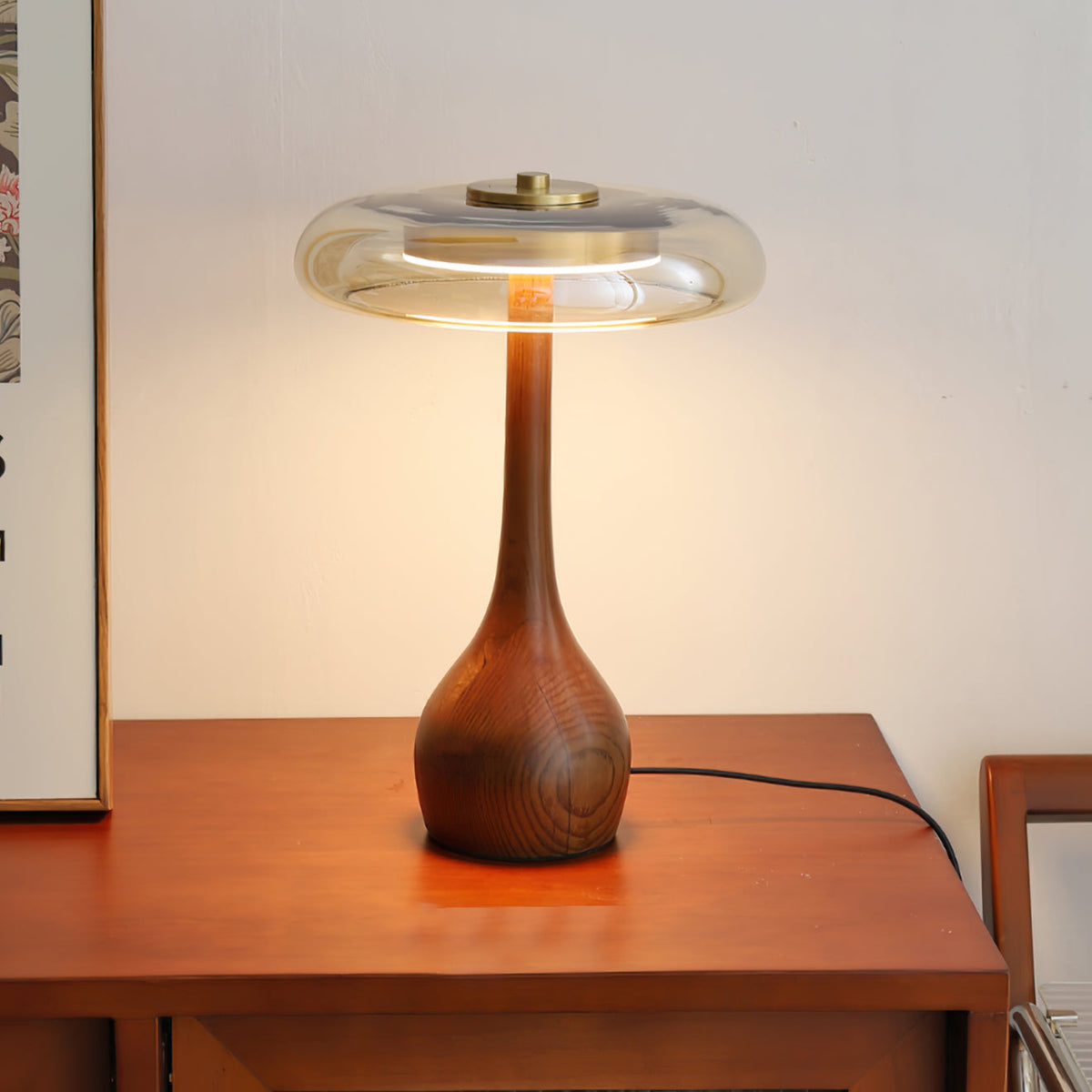 Desk Lamp with 3 Color Temperatures Glass and Brass LED Touch Light for Bedroom Office Nightstand Reading Warm Cool Neutral White 12W 10 Inc | Thomler