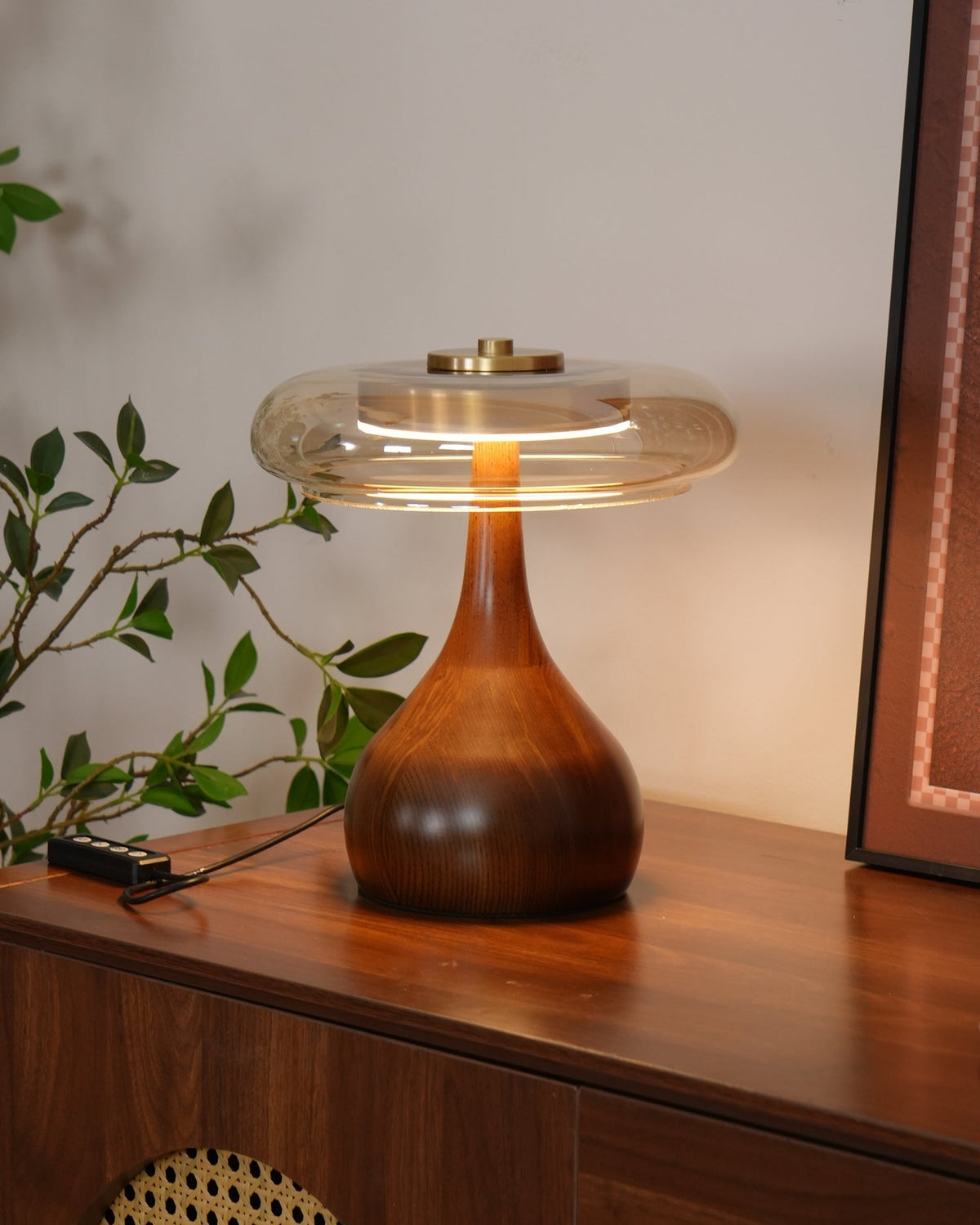 Desk Lamp with 3 Color Temperatures Glass and Brass LED Touch Light for Bedroom Office Nightstand Reading Warm Cool Neutral White 12W 10 Inc | Thomler