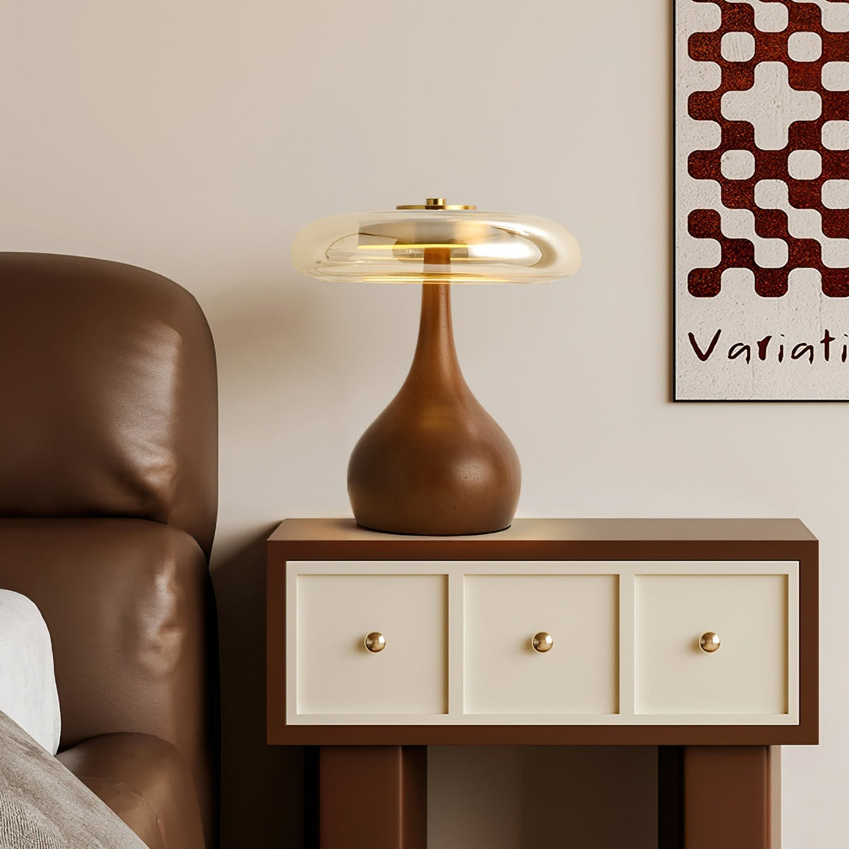 Desk Lamp with 3 Color Temperatures Glass and Brass LED Touch Light for Bedroom Office Nightstand Reading Warm Cool Neutral White 12W 10 Inc | Thomler