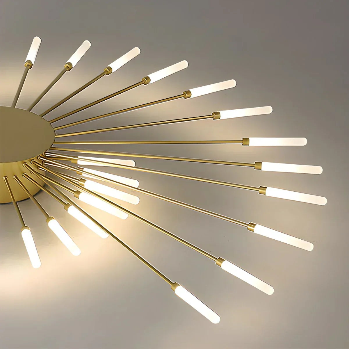 Multi-Arm Starburst Ceiling Fixture Metal LED Dimmable Gold Black 20-42 Bulb Open-Plan Dining Room Contemporary Statement Light Large Space | Thomler