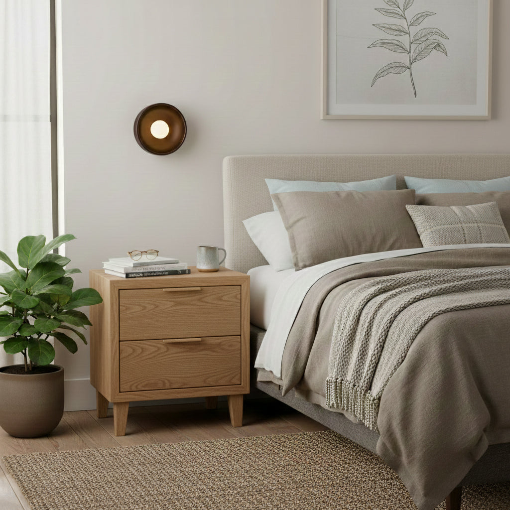 Sconce Light Fixture 7-Inch Round Metal & Glass Shade White for Bedroom Hallway Reading Nook Accent Lighting Compact Modern | Thomler