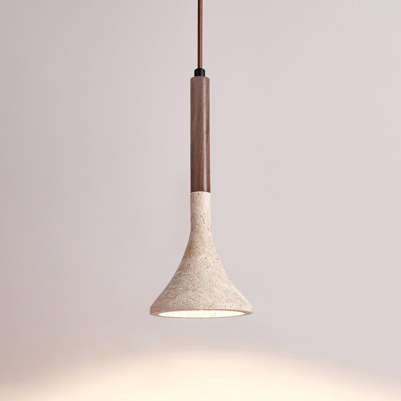 Natural Stone Ceiling Pendant | 5-Inch Compact Drop Light for Counters, Nightstands & Dining Nooks | Adjustable Cord | Warm Ambient Glow | Thomler