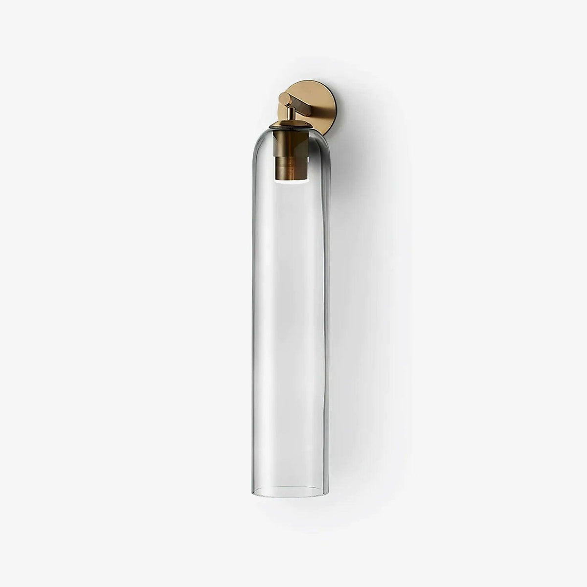 Aplique de pared cilíndrico de cristal, lámpara vertical de 19 pulgadas para sala de estar, dormitorio, pasillo, iluminación ambiental, montaje hacia arriba o hacia abajo, dorado, negro, níquel