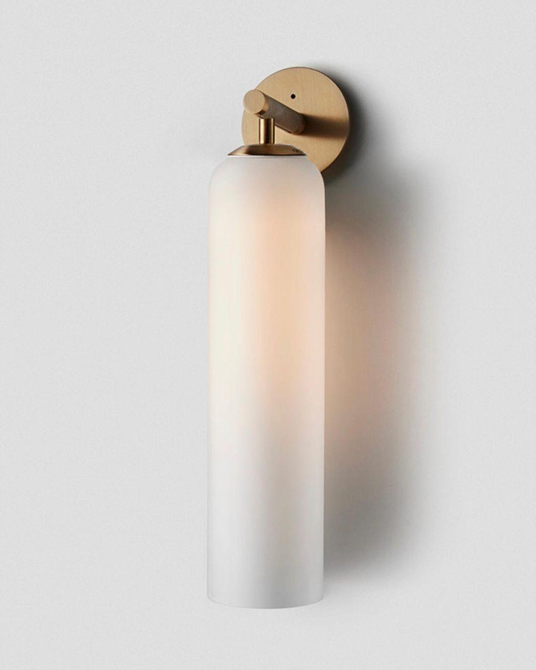 Aplique de pared cilíndrico de cristal, lámpara vertical de 19 pulgadas para sala de estar, dormitorio, pasillo, iluminación ambiental, montaje hacia arriba o hacia abajo, dorado, negro, níquel