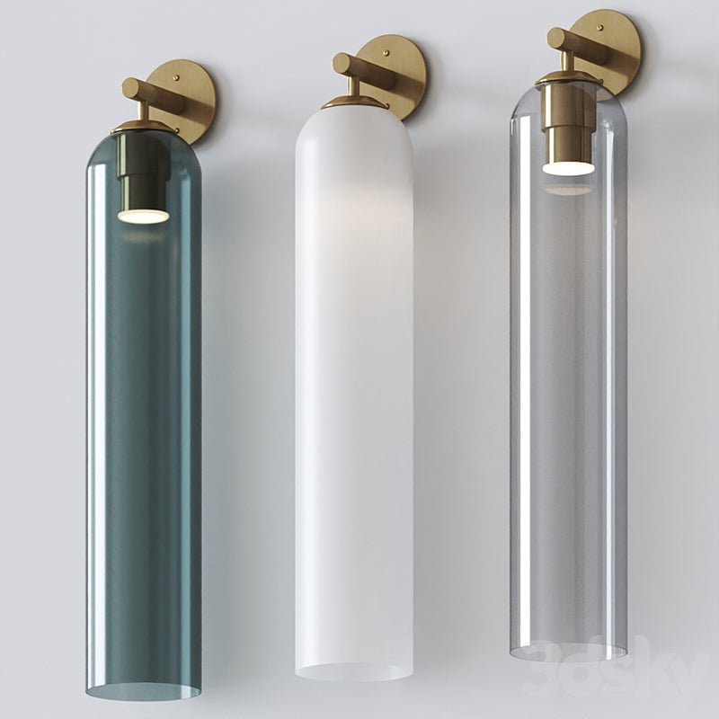 Aplique de pared cilíndrico de cristal, lámpara vertical de 19 pulgadas para sala de estar, dormitorio, pasillo, iluminación ambiental, montaje hacia arriba o hacia abajo, dorado, negro, níquel