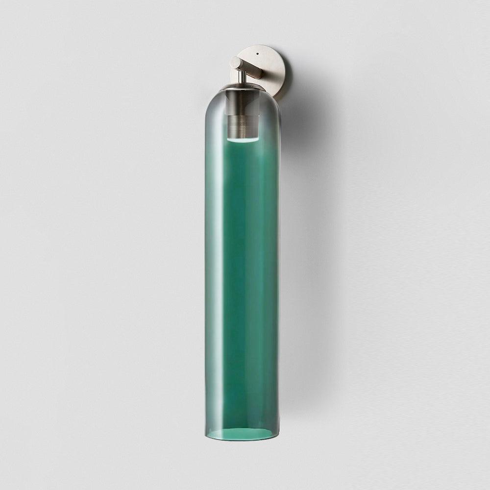 Aplique de pared cilíndrico de cristal, lámpara vertical de 19 pulgadas para sala de estar, dormitorio, pasillo, iluminación ambiental, montaje hacia arriba o hacia abajo, dorado, negro, níquel