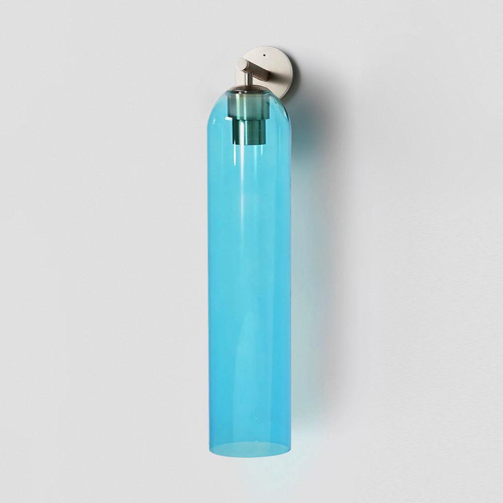 Aplique de pared cilíndrico de cristal, lámpara vertical de 19 pulgadas para sala de estar, dormitorio, pasillo, iluminación ambiental, montaje hacia arriba o hacia abajo, dorado, negro, níquel
