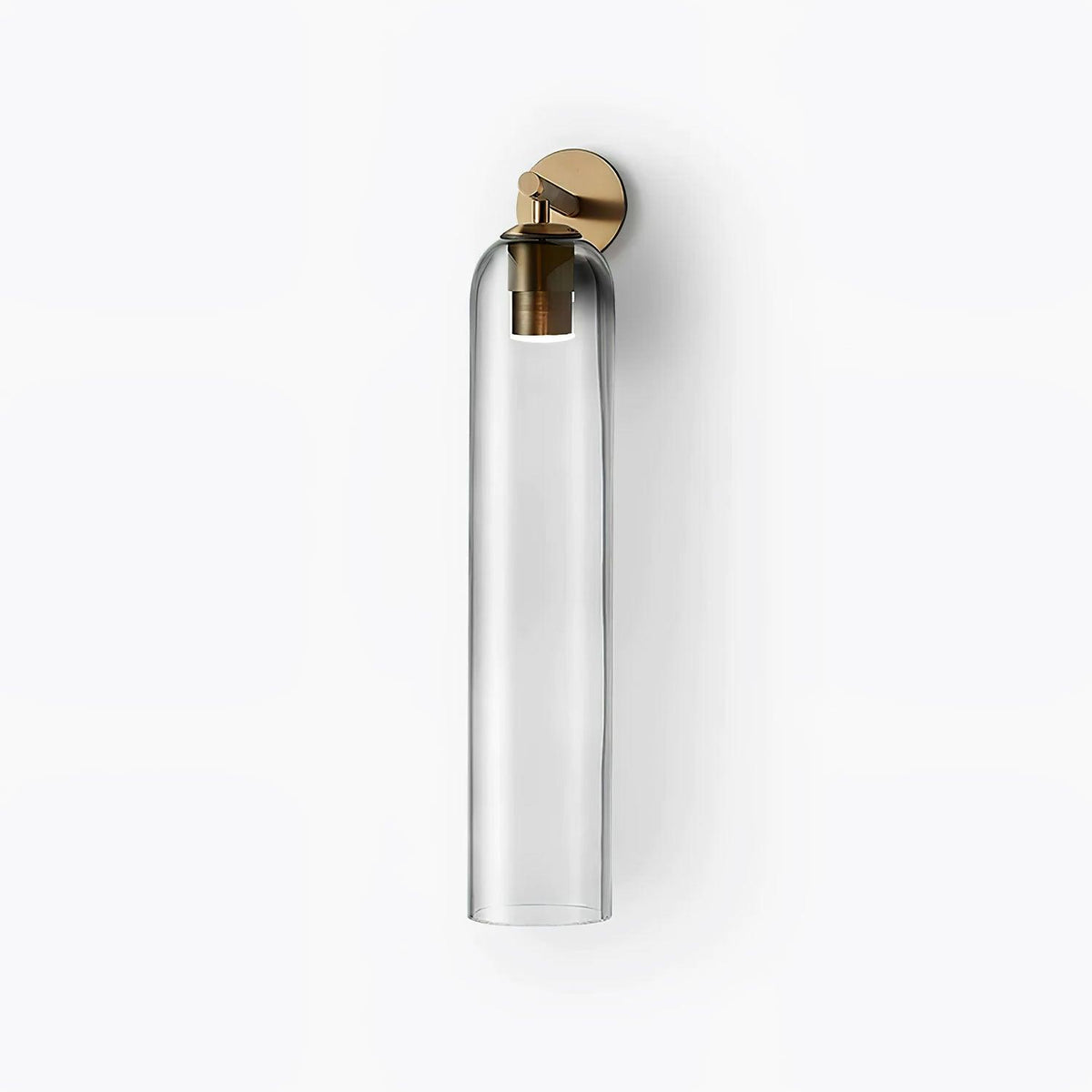 Aplique de pared cilíndrico de cristal, lámpara vertical de 19 pulgadas para sala de estar, dormitorio, pasillo, iluminación ambiental, montaje hacia arriba o hacia abajo, dorado, negro, níquel