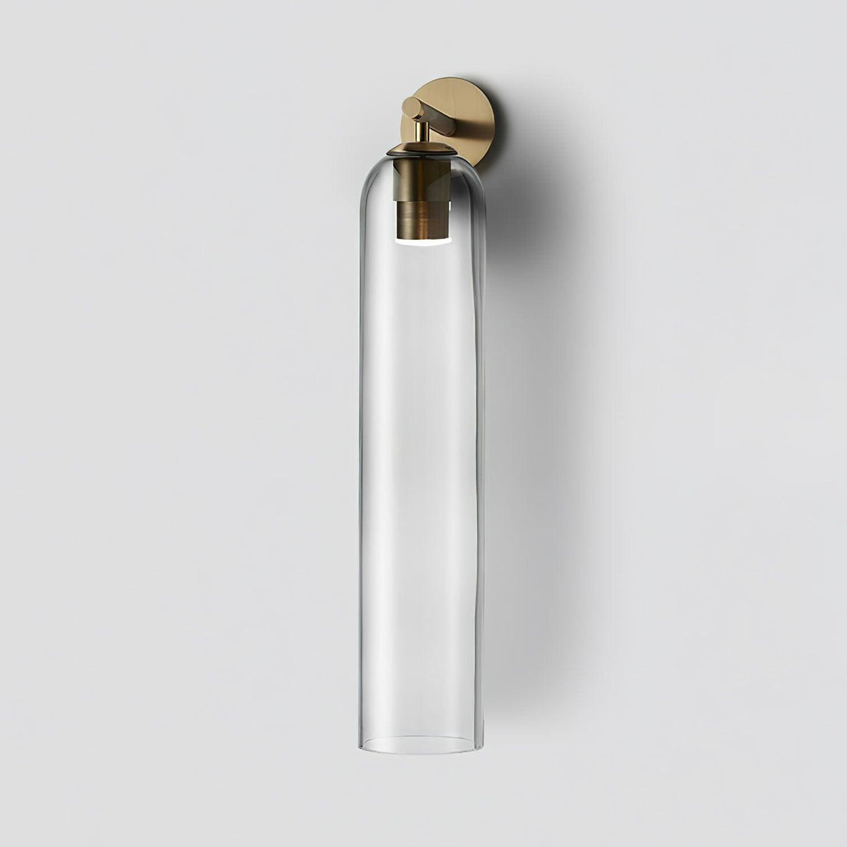 Aplique de pared cilíndrico de cristal, lámpara vertical de 19 pulgadas para sala de estar, dormitorio, pasillo, iluminación ambiental, montaje hacia arriba o hacia abajo, dorado, negro, níquel