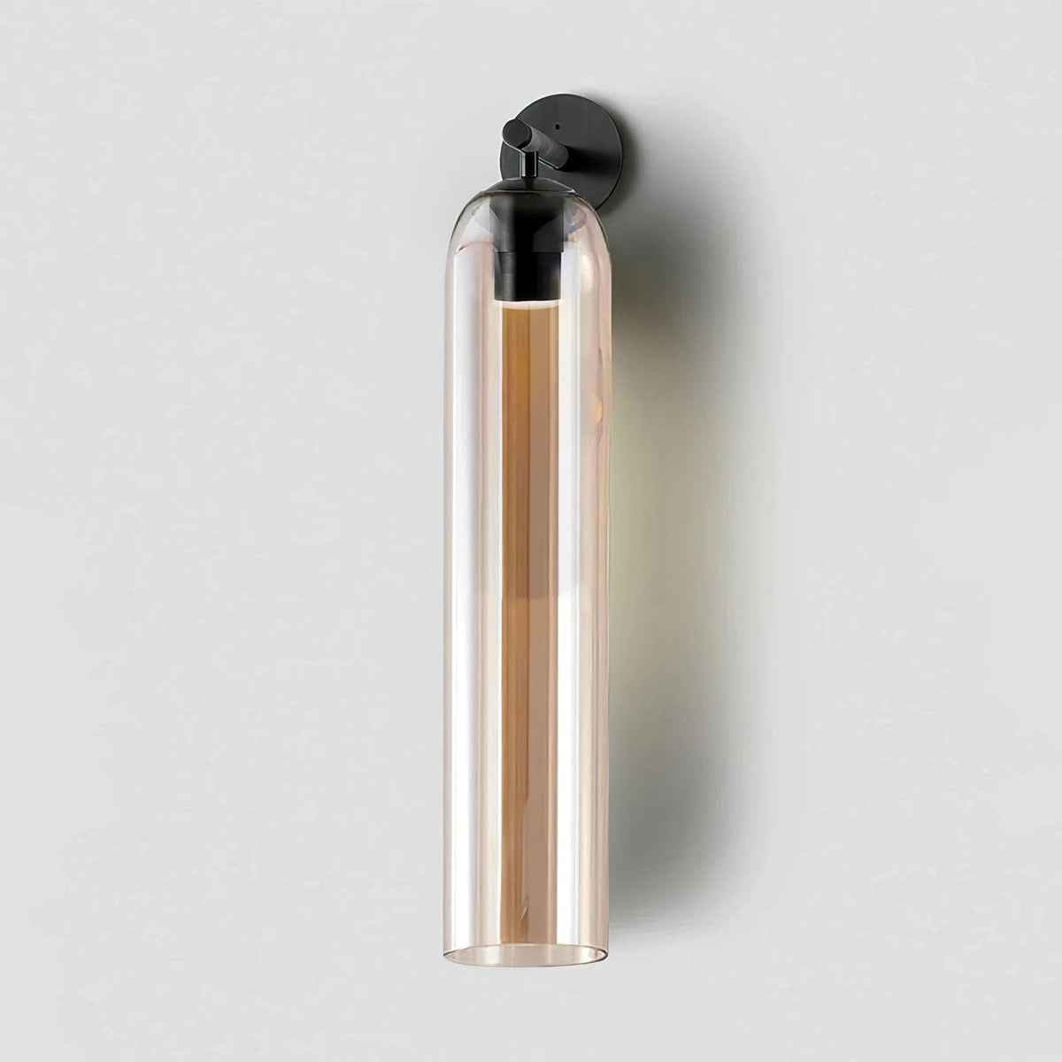 Aplique de pared cilíndrico de cristal, lámpara vertical de 19 pulgadas para sala de estar, dormitorio, pasillo, iluminación ambiental, montaje hacia arriba o hacia abajo, dorado, negro, níquel