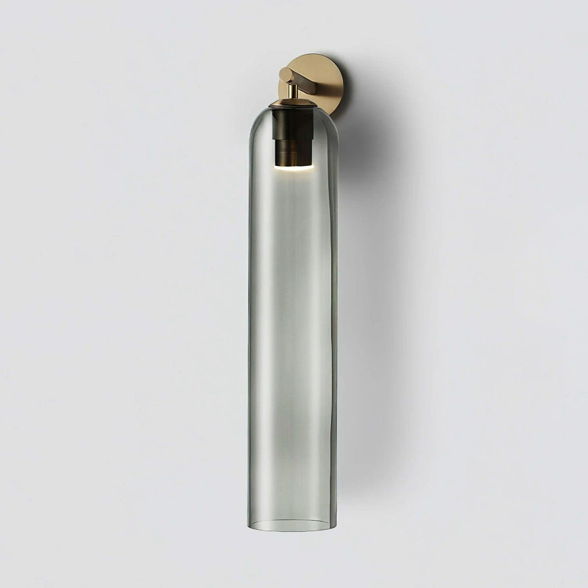 Aplique de pared cilíndrico de cristal, lámpara vertical de 19 pulgadas para sala de estar, dormitorio, pasillo, iluminación ambiental, montaje hacia arriba o hacia abajo, dorado, negro, níquel