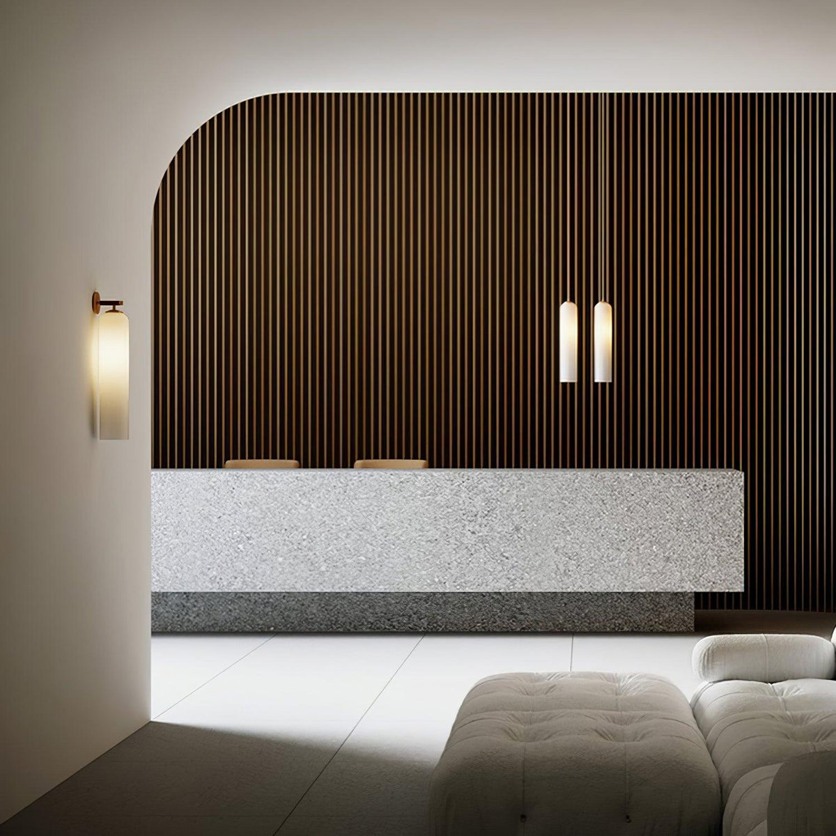 Aplique de pared cilíndrico de cristal, lámpara vertical de 19 pulgadas para sala de estar, dormitorio, pasillo, iluminación ambiental, montaje hacia arriba o hacia abajo, dorado, negro, níquel
