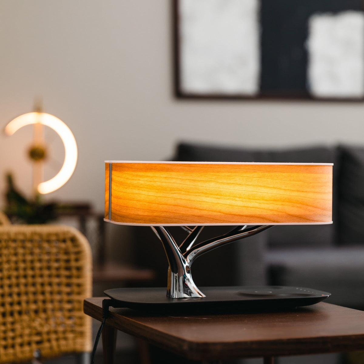 Kabellose Schreibtischlampe mit Bluetooth-Lautsprecher für Schlafzimmer, Nachttisch, Büro, Schreibtisch, Wohnzimmer, moderne LED-Akzentleuchte | Thomler