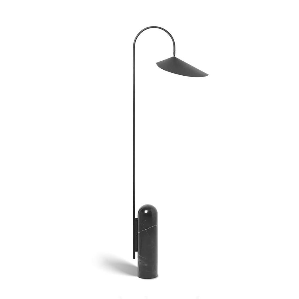 Arched Reading Floor Lamp with Marble Base – Modern Black Metal Accent Light for Living Room, Bedroom & Home Office | Thomler
